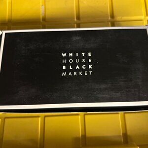 White House Black Market Ella Floral Print Heels White w Black Size 8.5